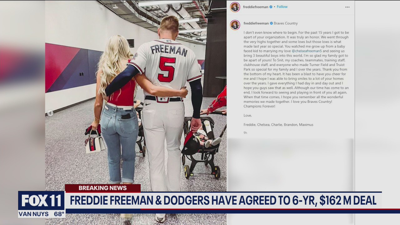 LA Dodgers, Freddie Freeman agree on $162M/6-year deal, report says