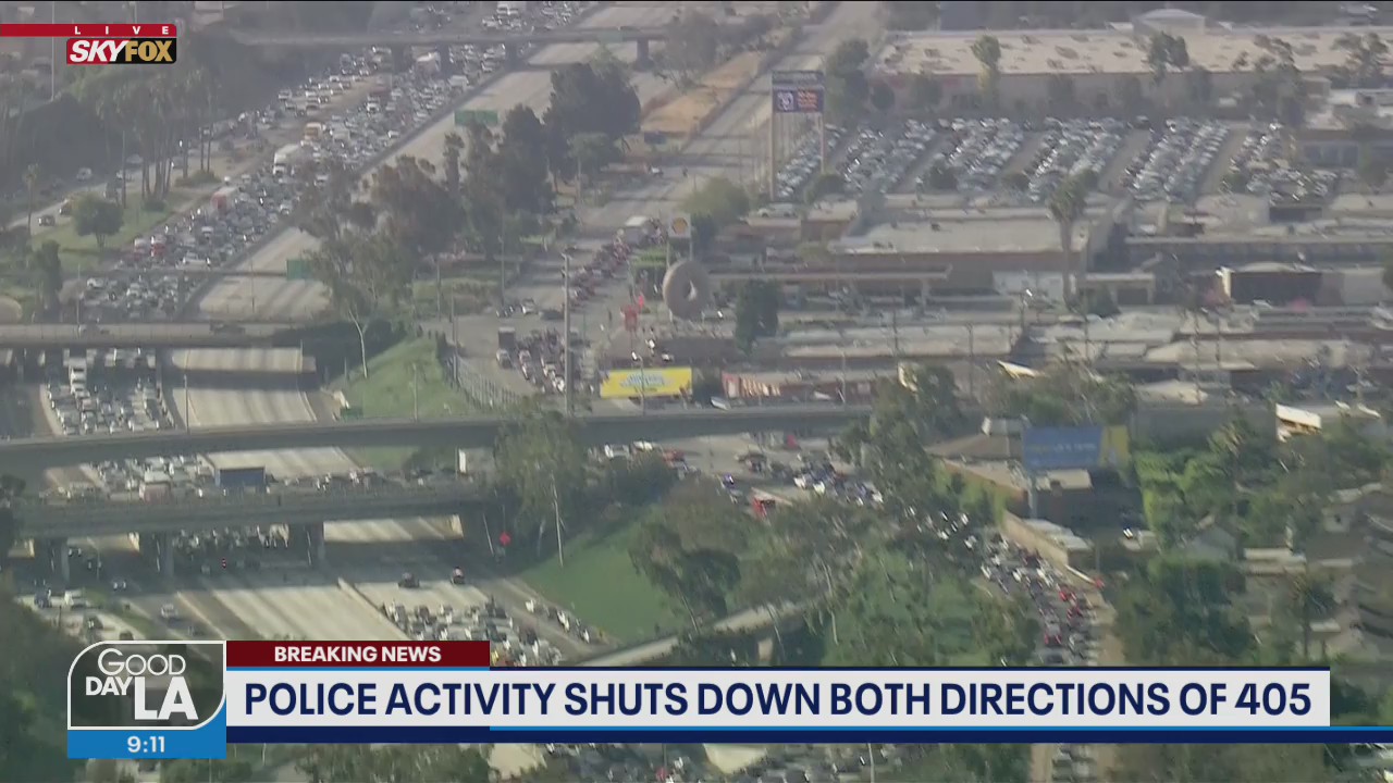 Police activity shuts down both directions of the 405 Freeway