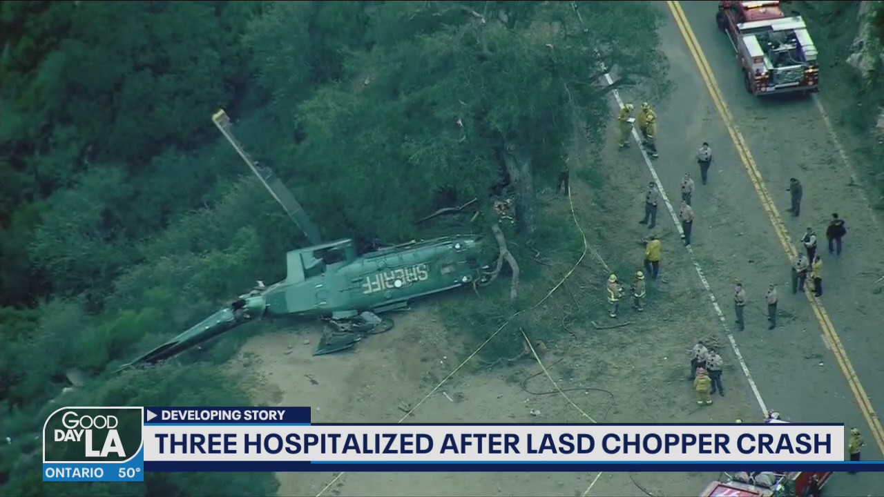 3 hospitalized after LASD chopper crash