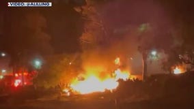 Large fire erupts at Culver City homeless encampment