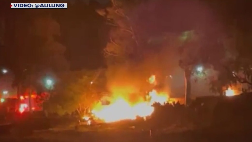 Large fire erupts at Culver City homeless encampment