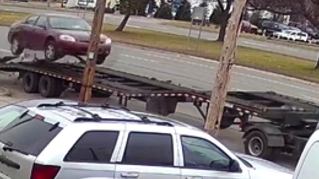 Driver launched into air after driving up car hauler