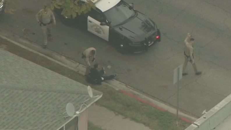 Police chase suspect in custody after leading CHP on high-speed pursuit