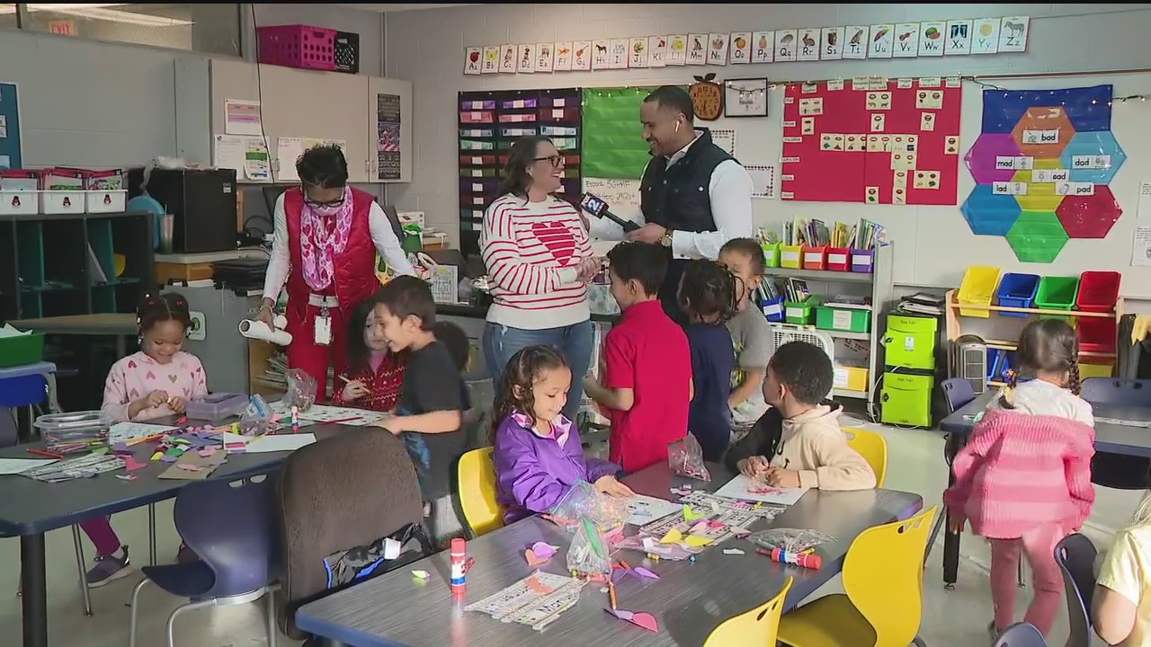 Celebrating Valentine's Day at Beech Elementary