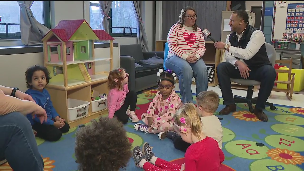 Students at Redford elementary school celebrate Valentine's Day