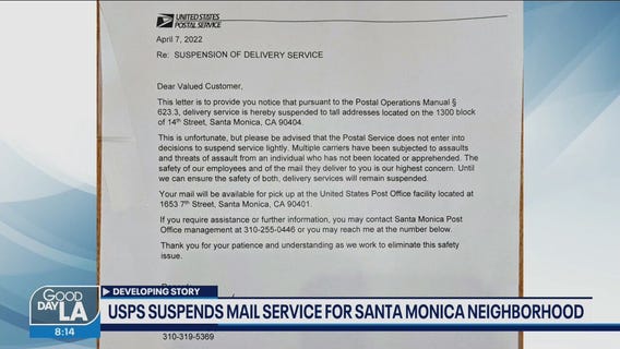 USPS suspends mail service for a Santa Monica neighborhood