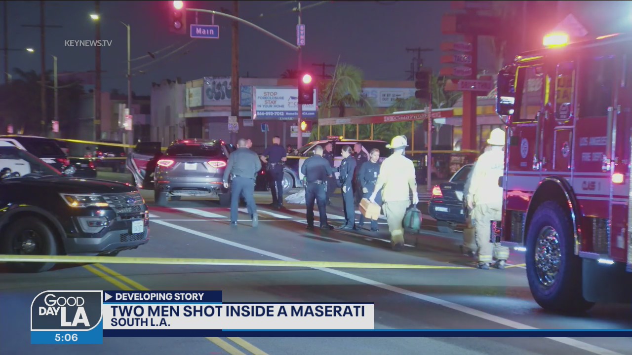 2 men shot inside Maserati in South LA
