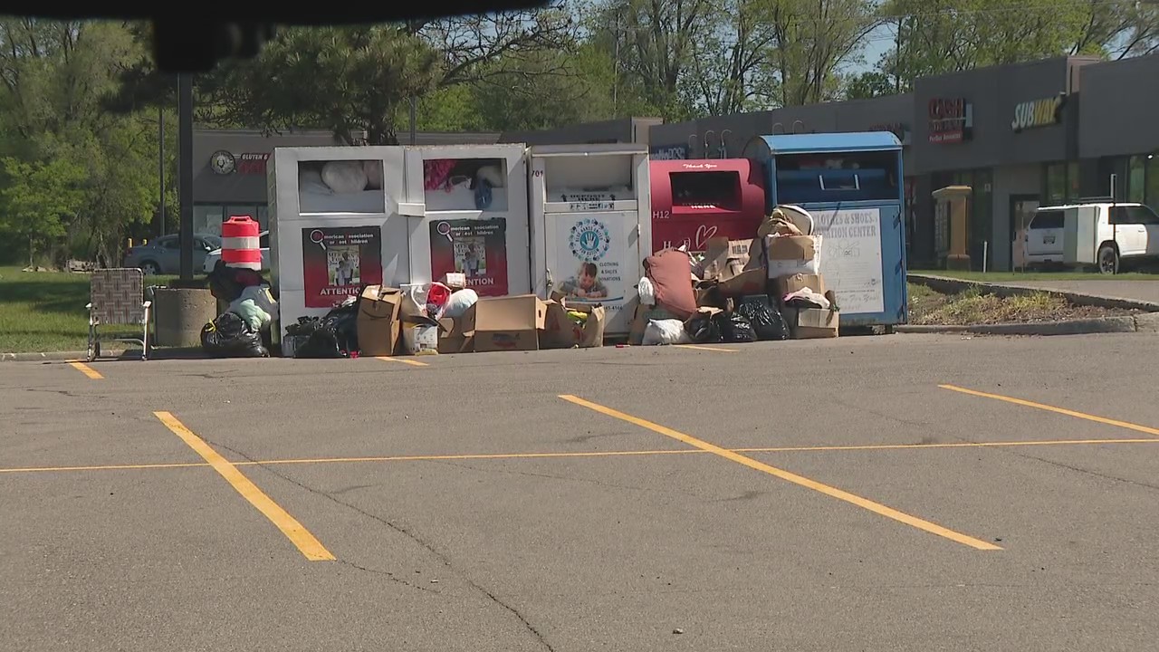 These clothing collection bins take shirt off your back but don't give it to charity