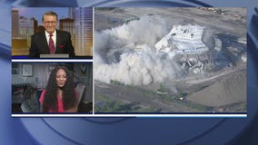 The Palace of Auburn Hills is officially no more after the remains of the building was imploded Saturday morning
