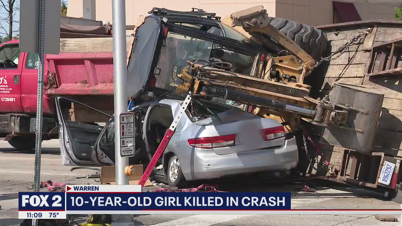10-year-old killed in Warren crash by dump truck carrying Excavator