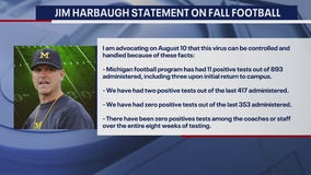 Jim Harbaugh issues statement amid reports Big Ten football season voted to be canceled