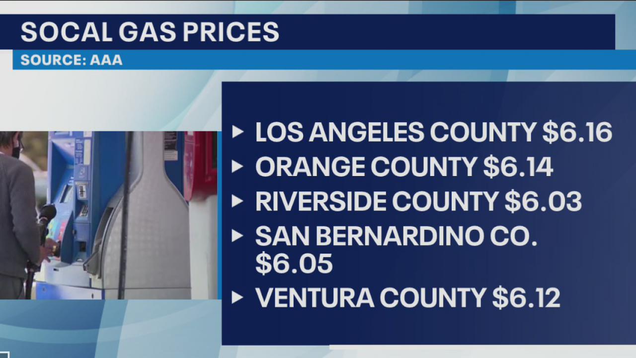 Record high gas prices strike in SoCal on Memorial Day weekend