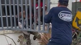 Trespassers rescued from burning warehouse in North Hollywood