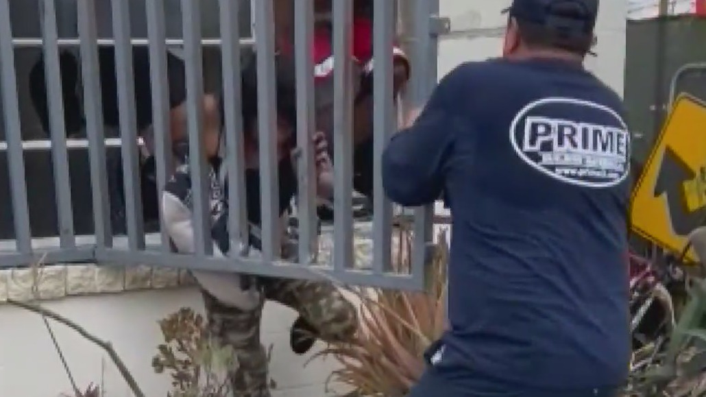 Trespassers rescued from burning warehouse in North Hollywood