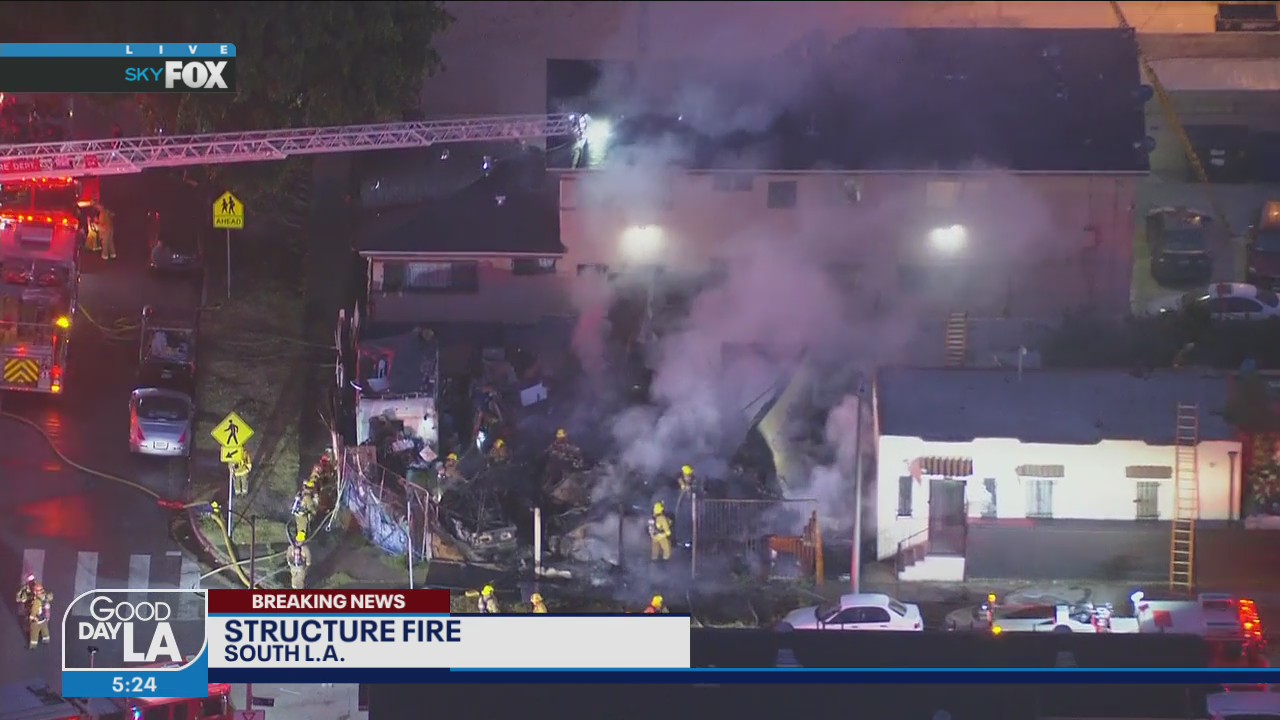 Crews battle structure fire in South LA