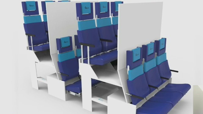Double-decker airplane seats