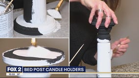 Making candle holders from old bed posts