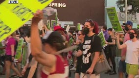 Roe v. Wade: Demonstrators pour into downtown LA streets amid SCOTUS ruling
