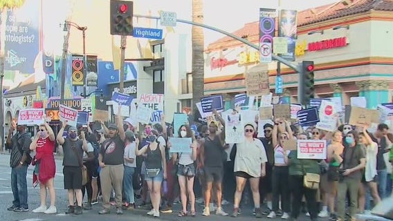 Roe v. Wade: Big turnout at Hollywood protests ends with no arrests