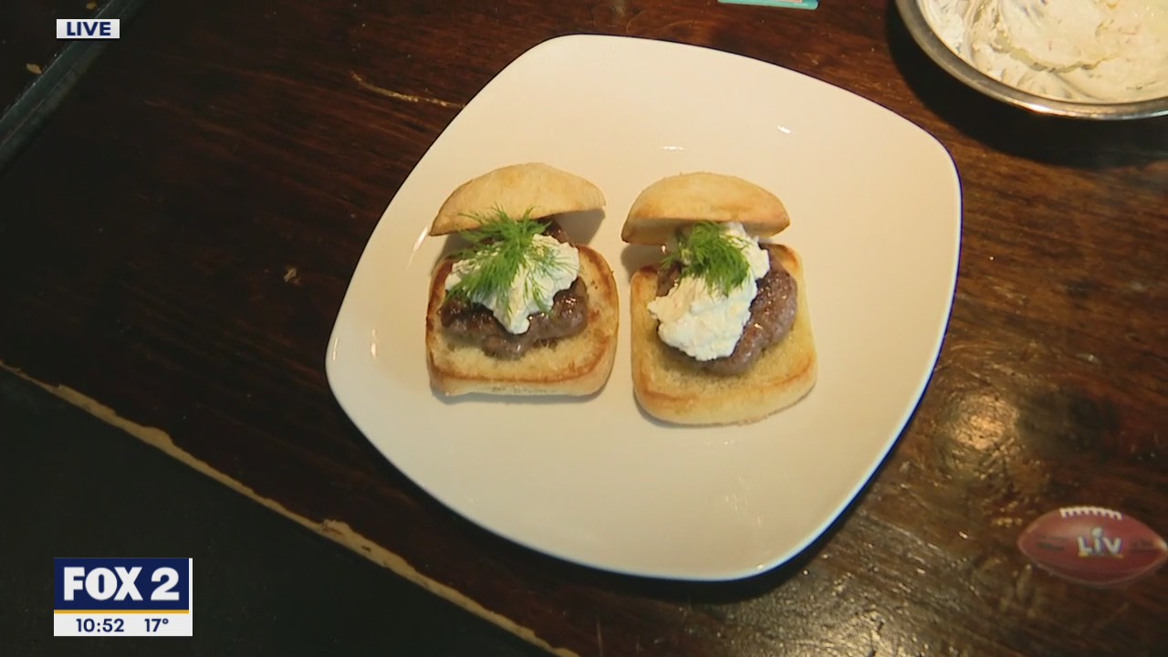 Republica's Lamb Sliders, Fresh Dill and Spicy Feta Spread