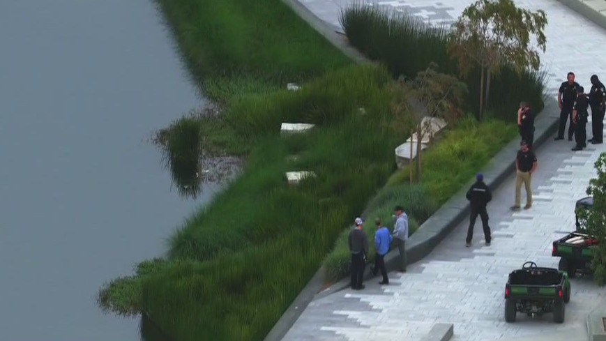 Search underway in lake at SoFi Stadium for possible body