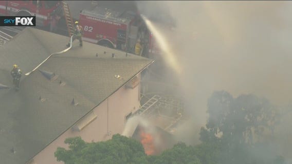 Fire erupts inside old theater in Hollywood