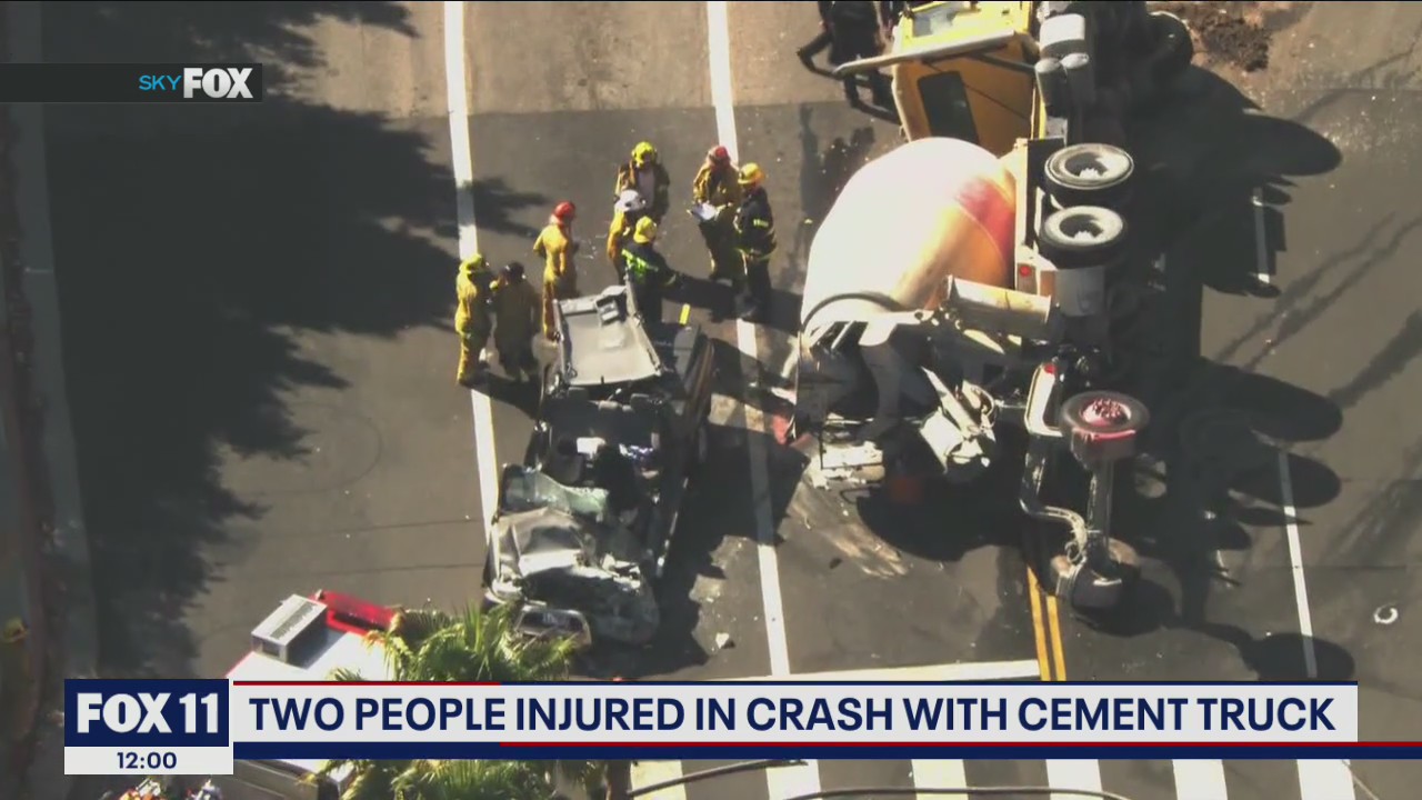 2 injured in crash involving cement truck