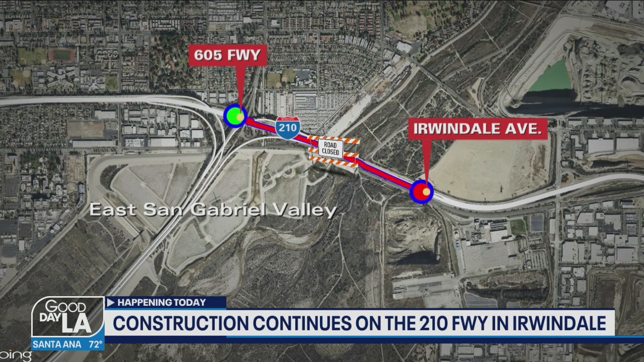 Construction continues on the 210 Freeway in Irwindale