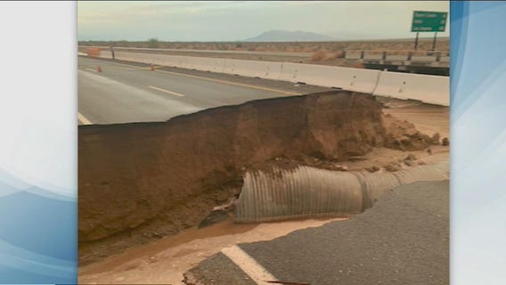 Flash flood washes out 10 Freeway near AZ-CA border