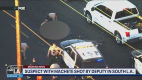 Man with machete shot by deputies in Watts