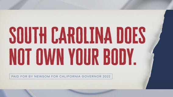 Newsom promotes California abortion access on Red State billboards