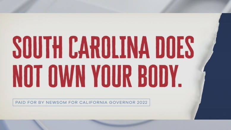 Newsom promotes California abortion access on Red State billboards