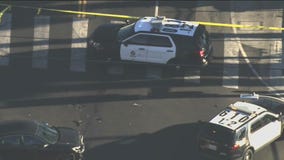 Pursuit for robbery suspect ends in 3-car crash in South LA