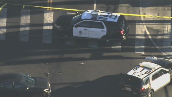 Pursuit for robbery suspect ends in 3-car crash in South LA