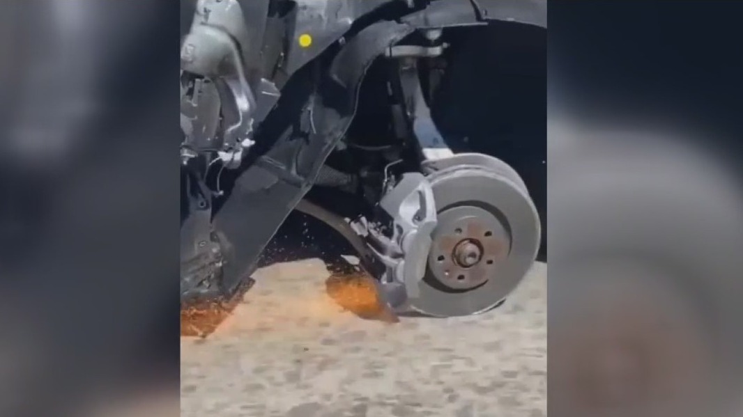 Woman drove on I-405 Freeway in Irvine with missing wheel