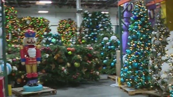 A behind the scenes look at Disneyland's Christmas decorations