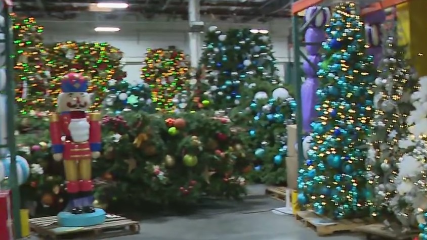 A behind the scenes look at Disneyland's Christmas decorations