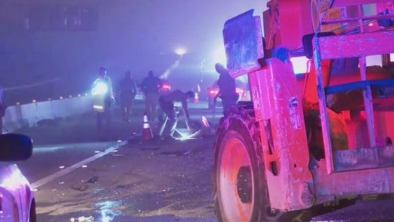 1 dead, 2 injured after car crashes into forklift in Sylmar