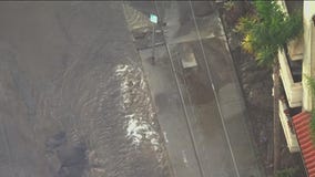 Water main erupts in Culver City