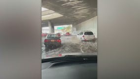 Flooding on 5 Freeway in Sun Valley