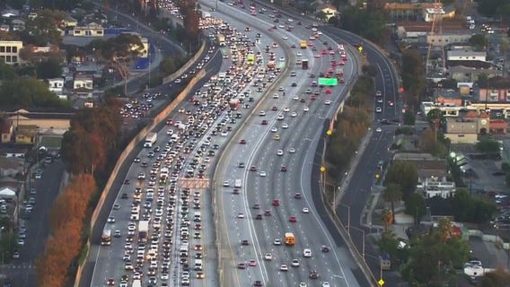 Police investigating 10-car crash on 110 Freeway