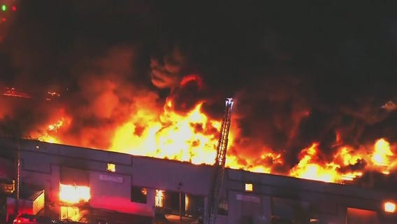 Building in Huntington Park goes up in flames