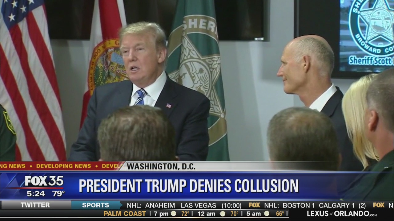 In Twitter rant, Trump again denies Russian collusion