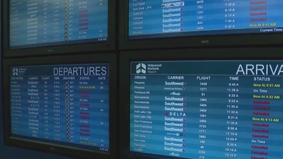 Southwest delays, cancellations hit Hollywood Burbank Airport