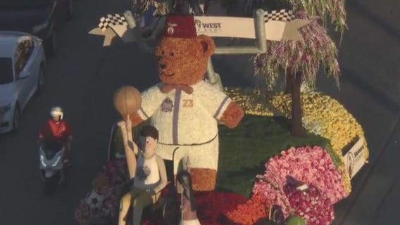 Rose Parade floats ready to roll