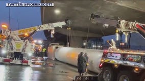 Overturned propane tanker trailer triggers SigAlert on 110 Freeway