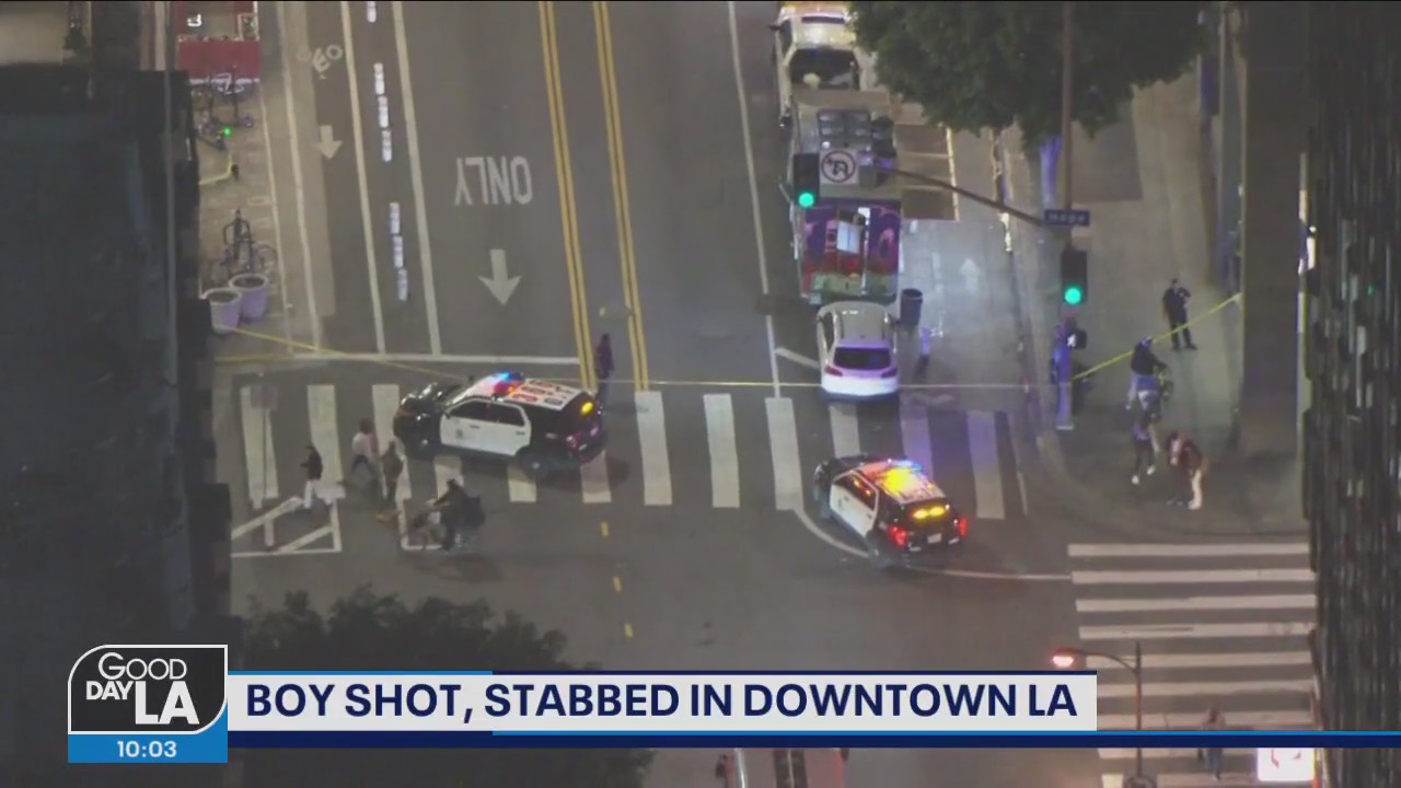 Boy shot, stabbed in downtown LA