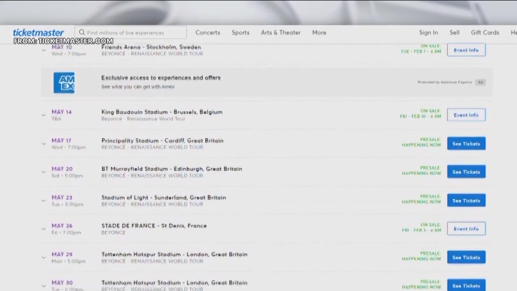 Ticketmaster braces for Beyonce? ticket sales