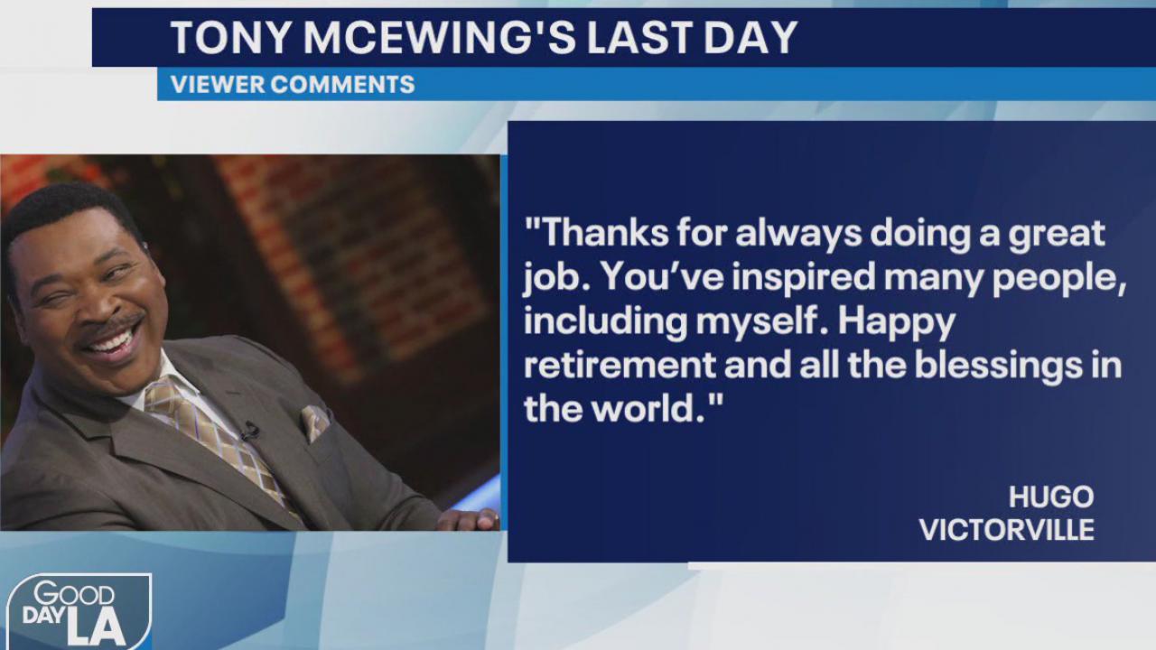 Viewers thank Tony McEwing for his excellence through the years