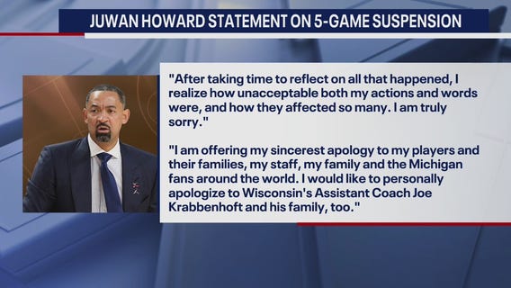 Juwan Howard issues apology after suspension for punching Wisconsin coach